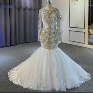 Diamond Long Sleeve Mermaid Dress